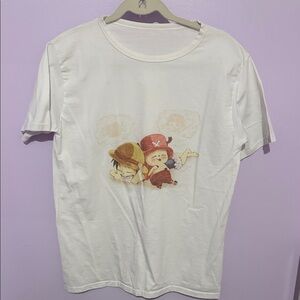Kids White Cartoon Graphic Tee